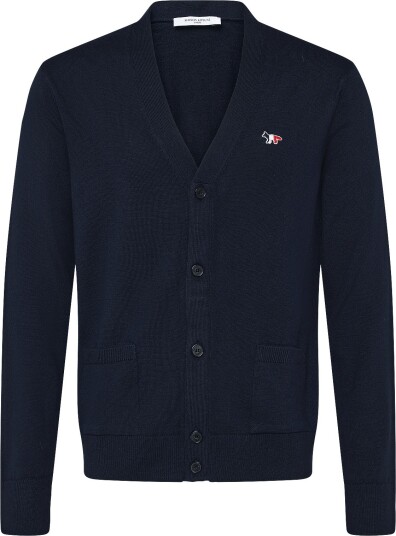 Maison Kitsune Tricolor Fox Patch Classic Cardigan   Navy   M
