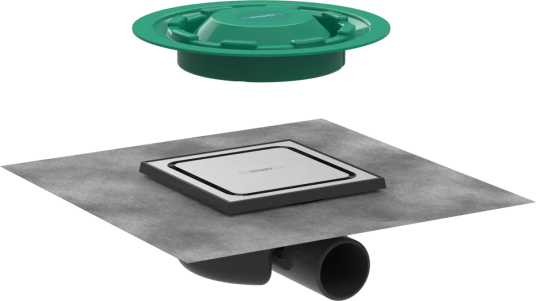 Hansgrohe RainDrain Spot Avløp med rist 15x15 cm, Børstet Rustfritt Stål Hansgrohe RainDrain Spot Avløp med rist 15x15 cm, Børstet Rustfritt Stål