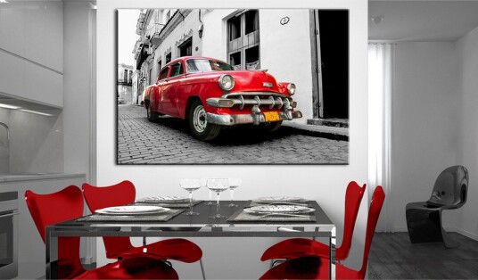 Tavle Cuban Classic Car Red 90X60 Artgeist sp. z o. o.