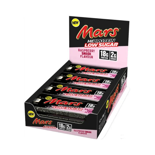 Mars Hi Protein Low Sugar 12x55g Raspberry Smash Mars Hi Protein Low Sugar 12x55g Raspberry Smash