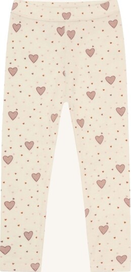 Hust & Claire Laki Hearts  ull/bambus leggings til barn   off white (122)