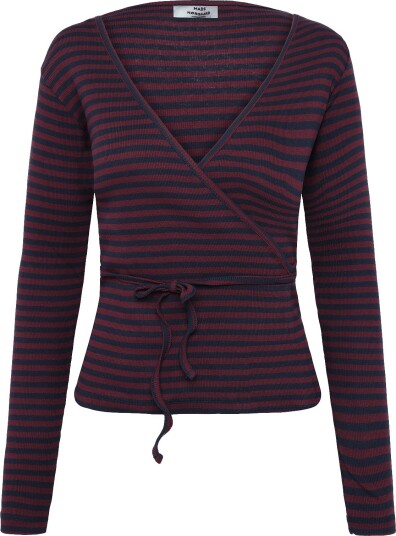 Mads Nørgaard 2X2 Cotton Stripe Susi Ls Top SKY CAPTAIN/WINETASTING XS Mads Nørgaard 2X2 Cotton Stripe Susi Ls Top SKY CAPTAIN/WINETASTING XS