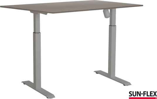 Sun-Flex Easydesk Adapt L, Hvit Aluminium, Greylaminate, 160*80 Cm