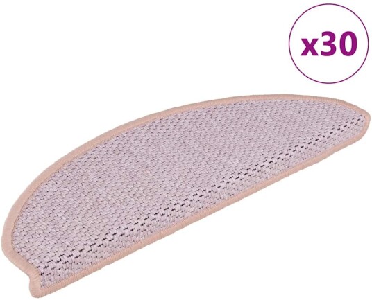 Selvklebende trappematter sisal 30 stk 56x17x3 cm rosa 8721288459831