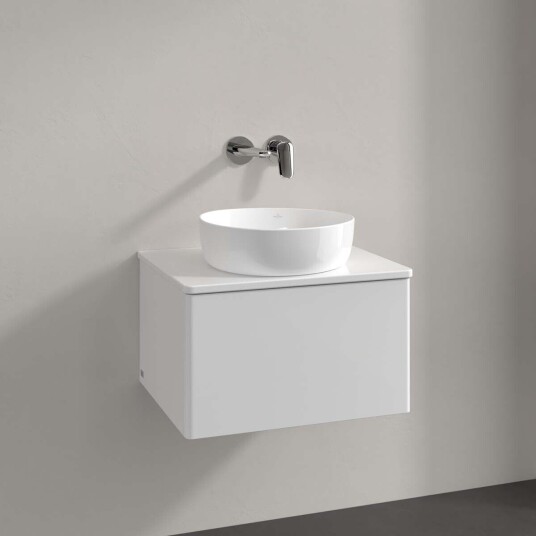 Villeroy & Boch Antao Servantskap med 1 skuff 60x50x36 cm u/lys Hvit Høyglans Villeroy & Boch Antao Servantskap med 1 skuff 60x50x36 cm u/lys Hvit Høyglans