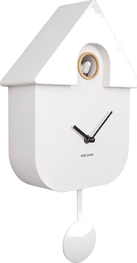 KARLSSON Wall Clock Modern Cuckoo - White - 41X8.5X21.5CM