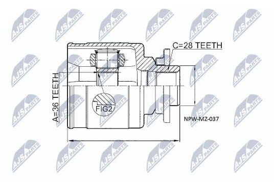 Nty Drivknute drivaksel NTY NPW MZ 037