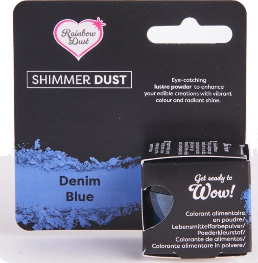 Shimmer Dust Lustrepulver  Denimblå 2g | Slikkepott.No