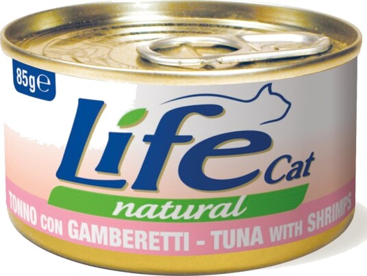 Life Cat Wet Våtfôr Adult Life Cat Natural Tunfisk Med Reker 6 X 85 G