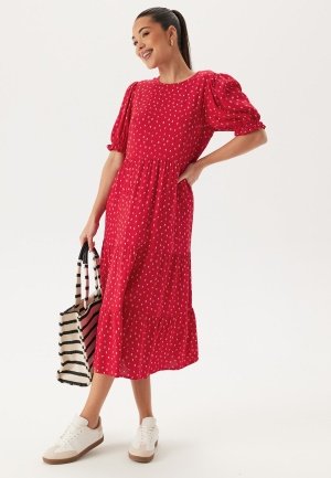 Happy Holly Tris Viscose Midi Dress Care Red/Patterned 48/50