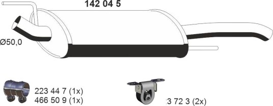 Bakre eksospotte ERNST 142045