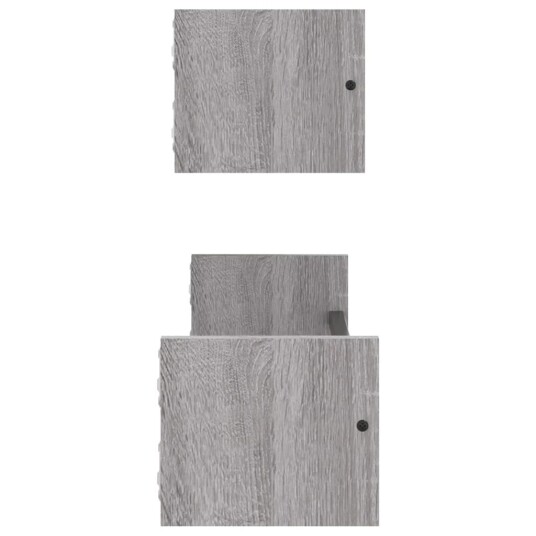 Vegghyller med stenger 2 stk grå sonoma 60x16x14 cm 8721012125988