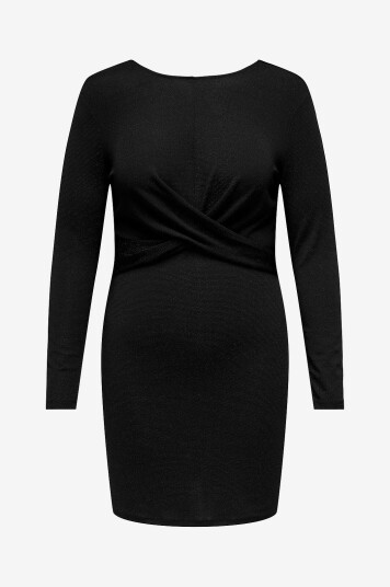 Only Carmakoma Kjole carQueen L/S Glitter Twist Dress JR Svart