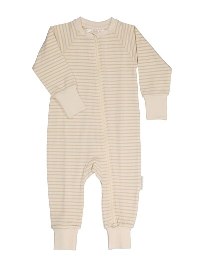 Geggamoja Two Way Zip Pyjamas Classic Beige 98-104