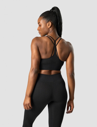 ICANIWILL Ribbed Define Seamless Sports Bra - Black - M ICANIWILL Ribbed Define Seamless Sports Bra - Black - M