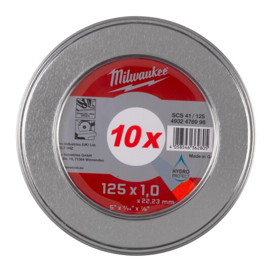 Milwaukee Kappeskive 125 x 1.0 mm 10-pakk for elektroverktøy