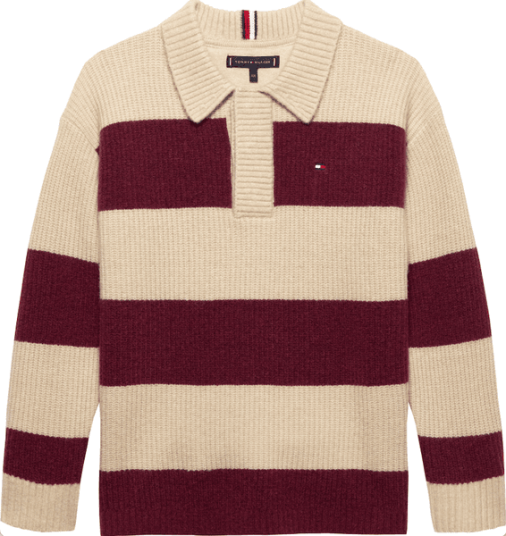 Tommy Hilfiger ull rugby genser rich cherry 140