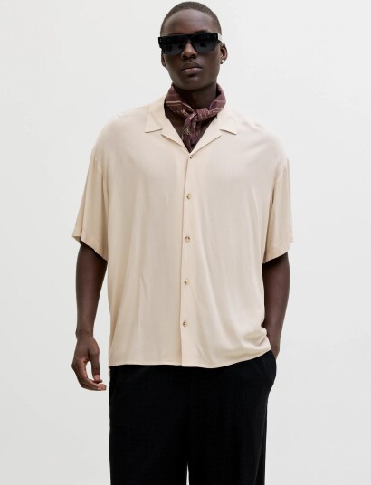 Jack & Jones Jjejeff Resort Solid Shirt Ss Sn CreaM