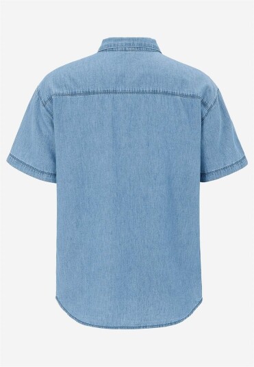 Kortermet myk denimskjorte