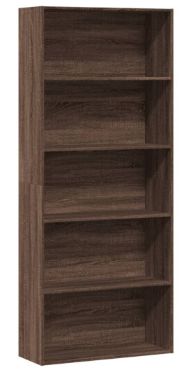 Bokhylle brun eik 80x30x189 cm konstruert tre