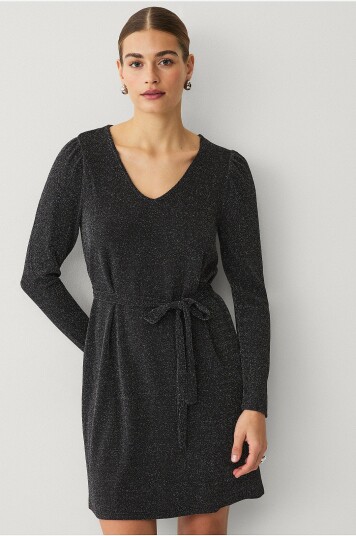 Vila Kjole viEleina V neck L/Svart