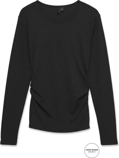 Vero Moda Maternity Vmmkanva Ls O Neck Top Lx Jrs   Black   XL