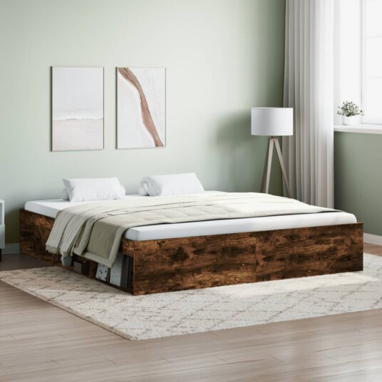 vidaXL Sengeramme røkt eik 180x200 cm 8721012158405