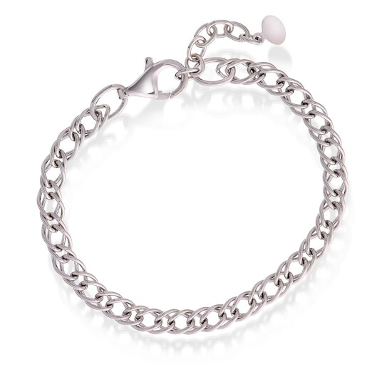 Pan Jewelry, Armbånd i rhodinert 925 sølv, 21 cm