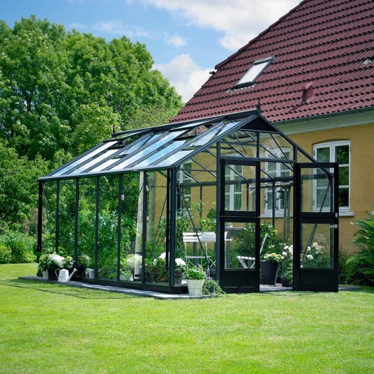 Drivhus Juliana Premium Antrasittgrå, Sikkerhetsglass, 13 M²