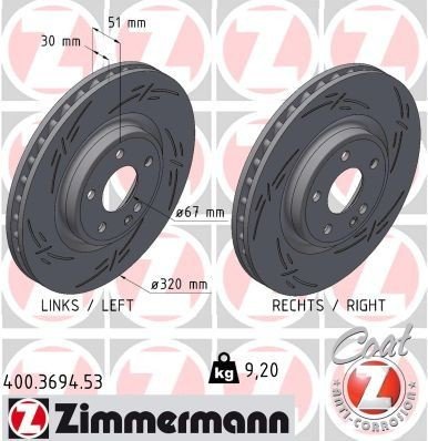 Bremseskive ZIMMERMANN 400.3694.53