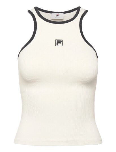 FILA Bellagio Tight Ribbed Racer Tank White XS