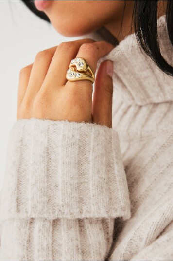 Ellos Collection Ring med glitrende steiner Gull