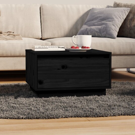 vidaXL Salongbord svart 55x56x32 cm heltre furu vidaXL Salongbord svart 55x56x32 cm heltre furu