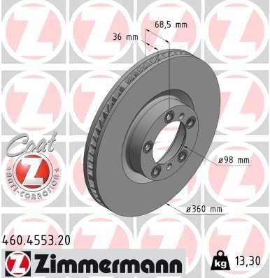 Bremseskive ZIMMERMANN 460.4553.20