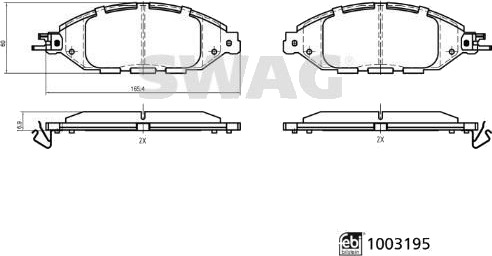 SWAG 33 11 4317 Bremseklosser SWAG 33 11 4317 Bremseklosser