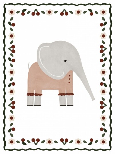 Namly Design Plakat Elefant og Blomsterdesign POSTERNDXNBC