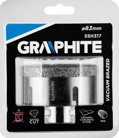 Topex Hullsag GRAPHITE Diamant For Betong, Glass Og Keramikk 83 mm, M14