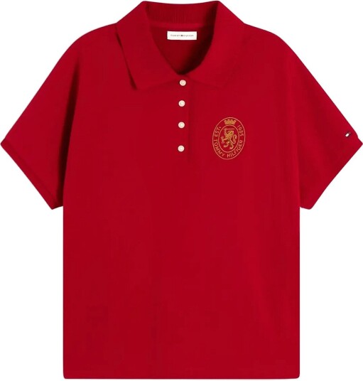 Tommy Hilfiger Gold Crest Reg S/S Polo MEDIUM RED S Tommy Hilfiger Gold Crest Reg S/S Polo MEDIUM RED S