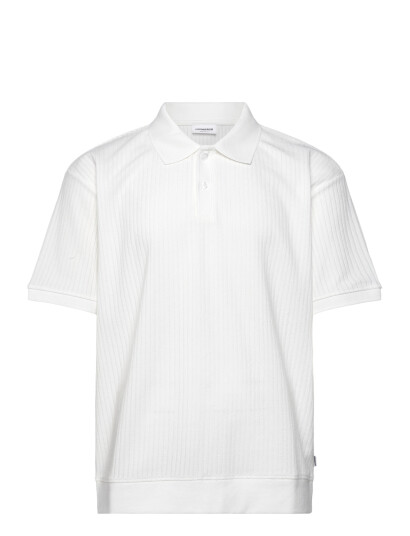 Lindbergh Oversized Jacquard Polo S/S White XL