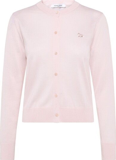 Maison Kitsune Baby Fox Patch Regular Cardigan Pink L