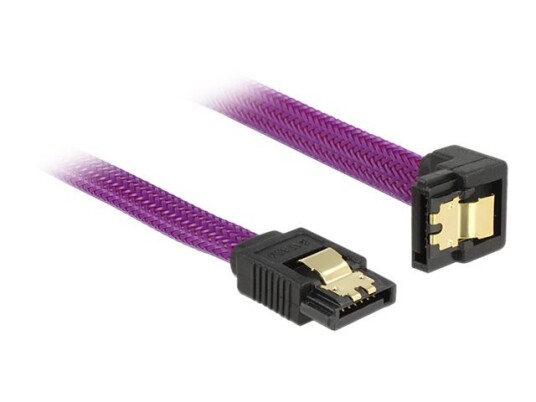Delock Premium - Sata-Kabel - Serial Ata 150/300/600 - Sata (Hann) Til Sata (Hann) - 20 Cm - 90°-Kontakt, Låst - Purpur Delock Premium - Sata-Kabel - Serial Ata 150/300/600 - Sata (Hann) Til Sata (Hann) - 20 Cm - 90°-Kontakt, Låst - Purpur