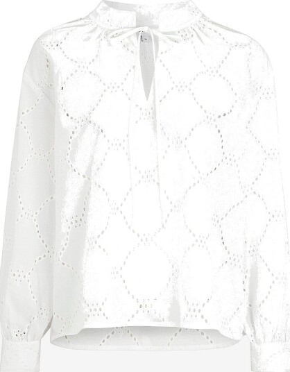 Newhouse   Schiffli Bluse Laurie   Hvit