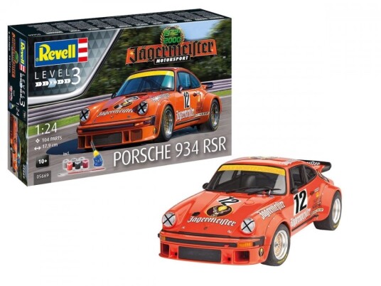 Revell Startsett 1/24 Porsche 934 RSR Jägermeister Motor Sport 50th Anniversary