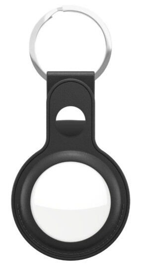 Keybudz -  Leather Keyring for AirTag 2-pack (Color: Black)