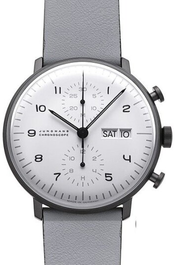 Junghans Herreklokke 27/4008.03 Max Bill Hvit/Lær Ø40 mm