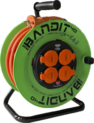 Wexim Bandit Kabeltrommel, 40 m Green/black