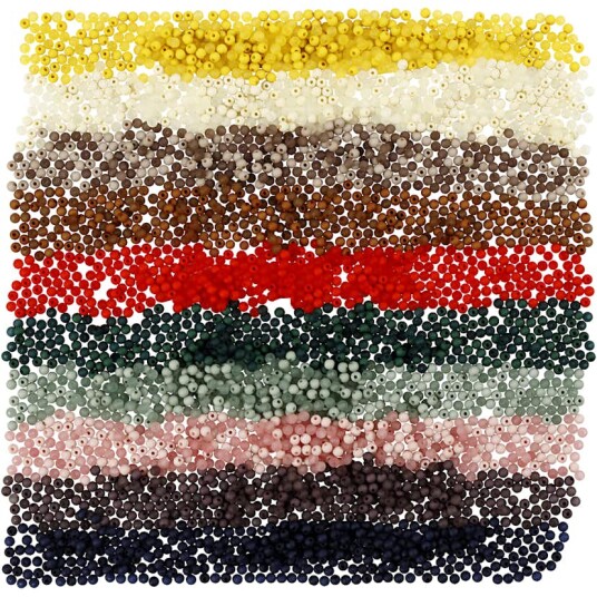 Plastperler Creativ Company Ass Farger D6 mm Hullstr 1,5 mm 10x40 g/1 Pk