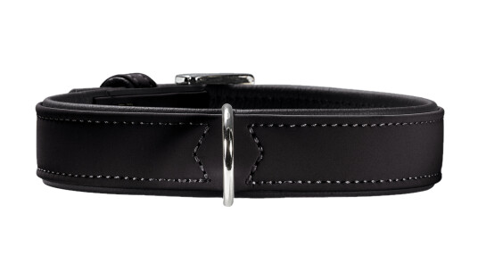 Dog Collar Softie Artificial Leather Black XS 35cm