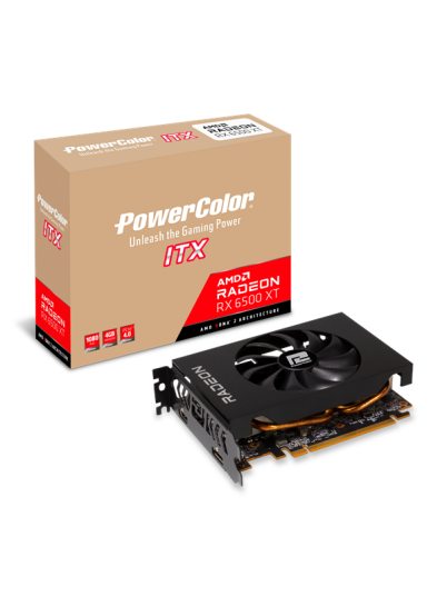 PowerColor Radeon RX 6500 XT 4GB GDDR6 Grafikkort med HDMI og DisplayPort PowerColor Radeon RX 6500 XT 4GB GDDR6 Grafikkort med HDMI og DisplayPort