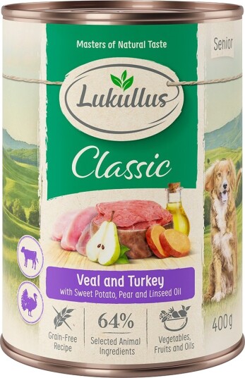 Lukullus våtfôr Senior Naturkost 6 x 400 g
